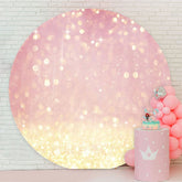 Aperturee - Glitter Gold Pink Bokeh Circle Happy Birthday Backdrop